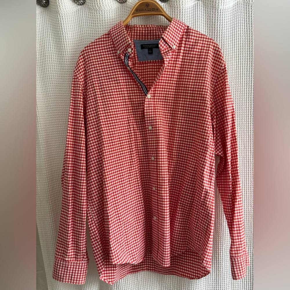 Red Checkered Button Down Shirt
